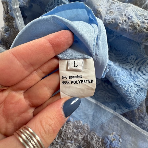 WLZD Blue Floral Dress size L - Picture 6 of 9